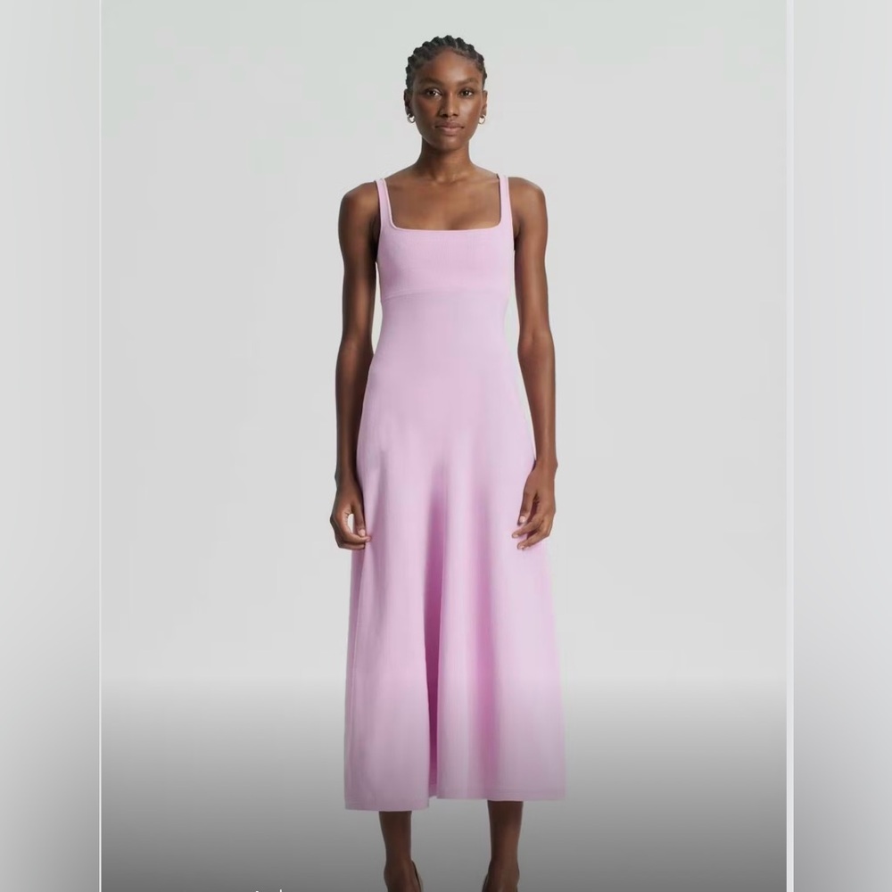 Crepe Knit Squareneck Dress - Picture 2 of 5